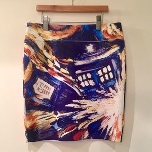 Exploding Tardis Van Gogh Doctor Who Skirt